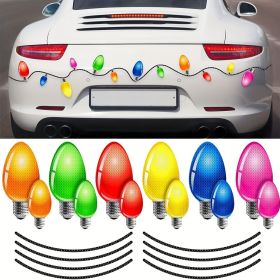 20 Pieces Reflective Car Magnets Set, 12 Pieces Lights Bulb Magnet Set For Holiday Party Car, Garage, Mailbox, Refrigerator Decal With 8 Magnet Wire