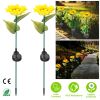 2Pcs Solar Powered Sunflower Lights 10 LED Decorative Stake Lamp IP65 Waterproof Pathway Landscape Lights For Garden Patio Yard Walkway