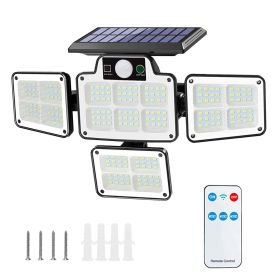 216 LEDs Solar Outdoor Light Motion Sensor Security Flood Lamp Wall Wireless Solar Lamp with 3 Adjustable Heads IP65 Waterproof for Garden Patio Garag