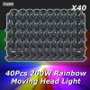 40Pcs/lot LED Moving Head Light 200W Beam+Spot+18 Rotating Prisms+Rainbow Effect Dj Dmx Stage Light Effect Light Disco Dj Bar