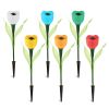 6 Pcs Solar Garden Tulip Flower Light Outdoor Solar Pathway light IP54 Water-resistant Landscape Lights