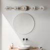 Modern Minimalist Bathroom Vanity Light, LED 5 Bulb Frosted Glass Shades, Wall Mounted Decorative Lighting Fixture