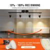 VEVOR 4-Light LED Track Lighting Kit, Ceiling Spot Light with Rotatable Light Arms and Heads, 24.8" Track Lighting Fixture