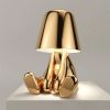 Creative lights for gift; Thinker Lamp Collection; Bedside Touch Control Table Lamp Cordless Led Nightstand Desk Lamp Creative Golden Man with Dimmabl