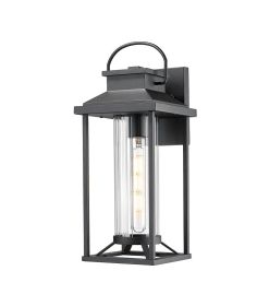 Outdoor Porch Lights, Textured Black Exterior Lighting Fixtures Wall Mount, Modern Outdoor Wall Sconce Lantern for House, Front Porch (Color: As Pic)