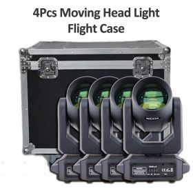 4Pcs/Lot LED 200w Beam Spot Moving Head 18 Prisms Wedding Holiday Party Stage Effect Lighting Dj Disco Gobo Strobe Lamp (Color: 4Pcs Flight Case, Plug Type: US PLUG)