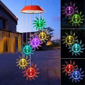 Yard Decor Lights; Solar Butterfly Chimes; 2023 Gifts for Mom/Dad/Women/Grandma/Wife/Daughter/Sister/Aunt/Nana/Grandfather/ ; Father Birthday Gif (Color: sun)