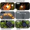 Solar Garden Lights Outdoor Decorations; 4 Pack Upgraded 8 LED Solar Powered Firefly Lights; Flexible Waterproof Solar Swaying Light for Yard Pat